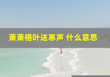 萧萧梧叶送寒声 什么意思